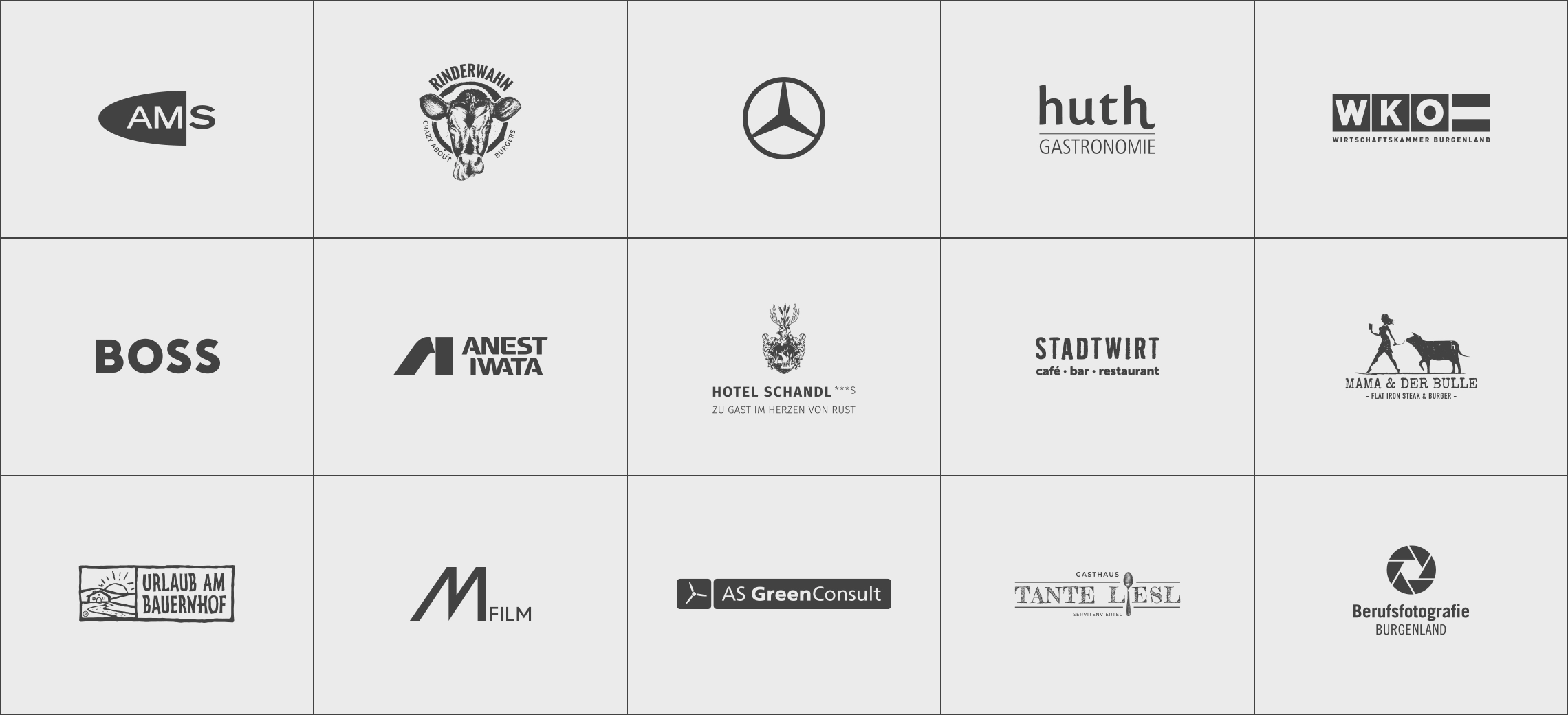 Viele Kunden. Unter anderem AMS Österreich, Mercedes, WKO, Anest Iwata und mehr.